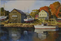 Boat Builder - Essex River, Massachusetts by Fritz Kubitz
